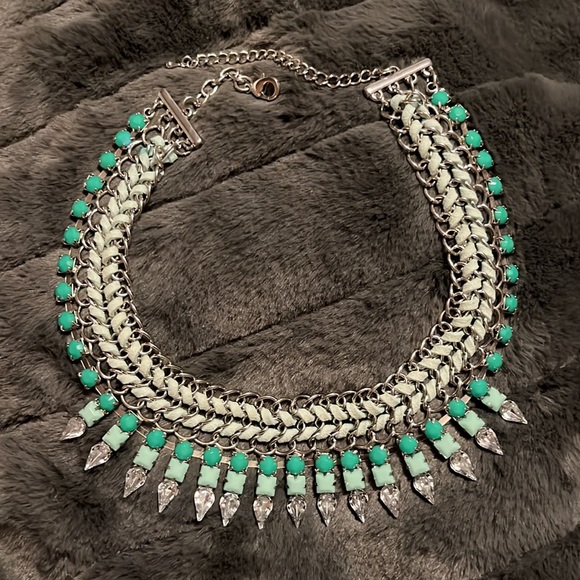 Teal Statement Necklace - Picture 2 of 4